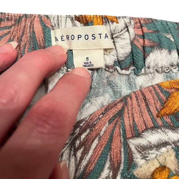 Aeropostale Floral Print Linen Blend Shorts Size S - Picture 5 of 6